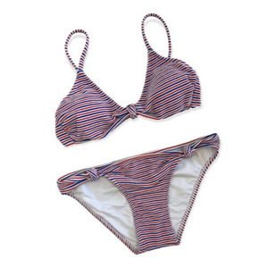 XHILARATION STRIPED RED, WHITE, BLUE BIKINI..! Size L